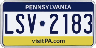 PA license plate LSV2183
