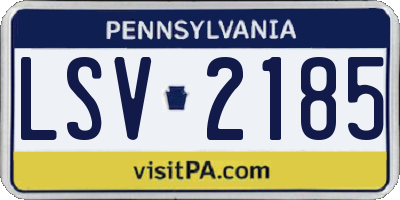 PA license plate LSV2185
