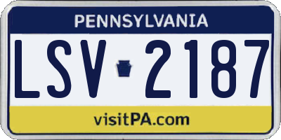 PA license plate LSV2187