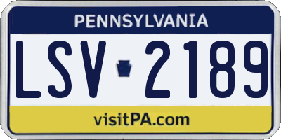 PA license plate LSV2189