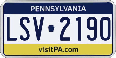 PA license plate LSV2190