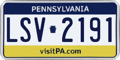 PA license plate LSV2191