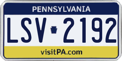 PA license plate LSV2192