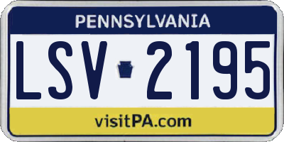 PA license plate LSV2195