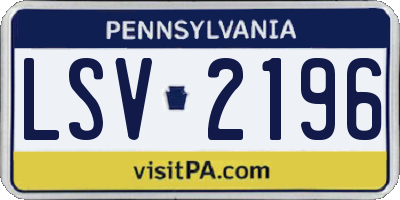 PA license plate LSV2196