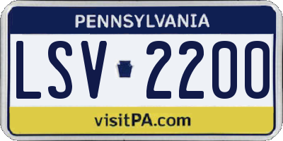 PA license plate LSV2200