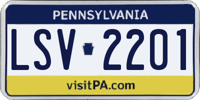 PA license plate LSV2201