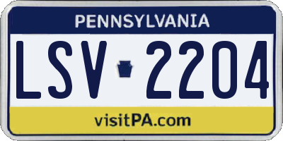PA license plate LSV2204