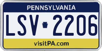 PA license plate LSV2206