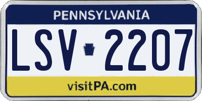 PA license plate LSV2207