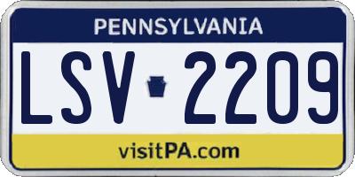 PA license plate LSV2209