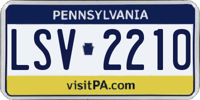 PA license plate LSV2210
