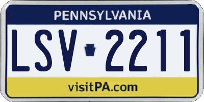PA license plate LSV2211