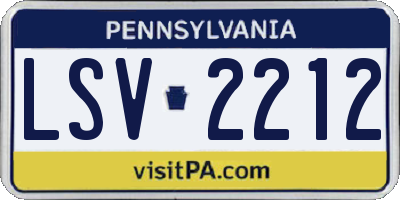 PA license plate LSV2212