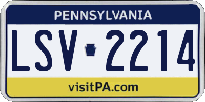 PA license plate LSV2214