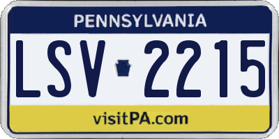 PA license plate LSV2215
