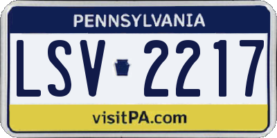 PA license plate LSV2217
