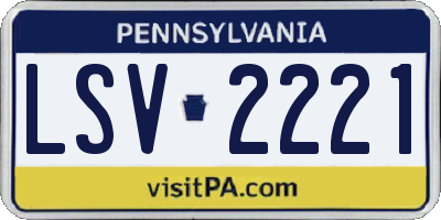 PA license plate LSV2221