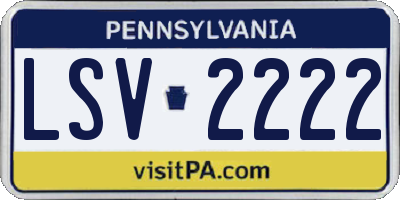PA license plate LSV2222