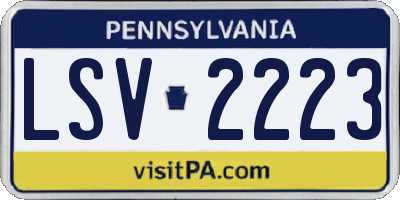PA license plate LSV2223