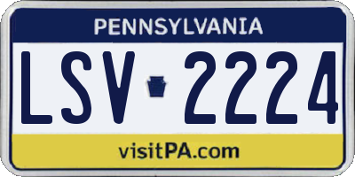PA license plate LSV2224