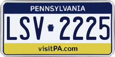 PA license plate LSV2225
