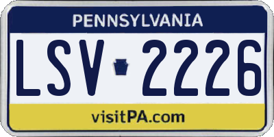 PA license plate LSV2226