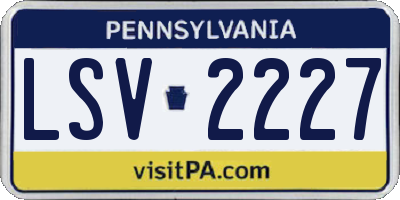 PA license plate LSV2227