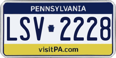 PA license plate LSV2228