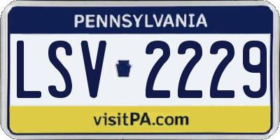 PA license plate LSV2229