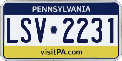 PA license plate LSV2231