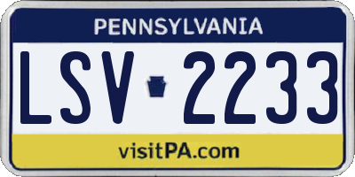 PA license plate LSV2233
