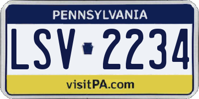 PA license plate LSV2234