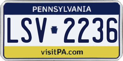 PA license plate LSV2236