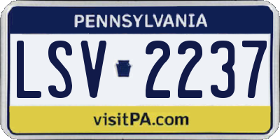 PA license plate LSV2237