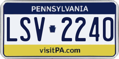 PA license plate LSV2240