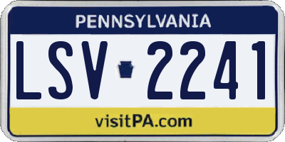 PA license plate LSV2241