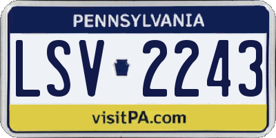 PA license plate LSV2243