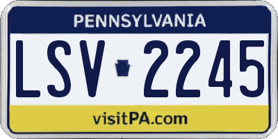 PA license plate LSV2245
