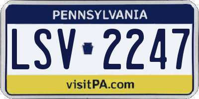 PA license plate LSV2247
