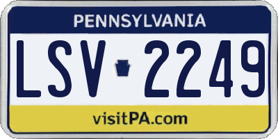 PA license plate LSV2249