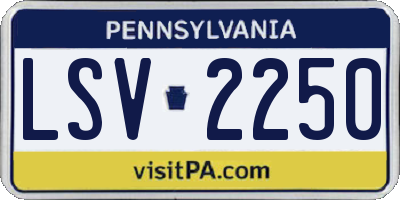 PA license plate LSV2250