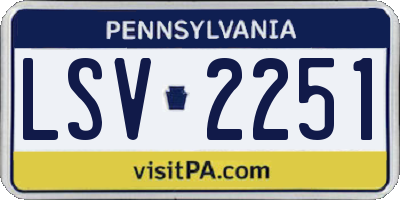 PA license plate LSV2251