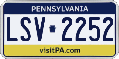 PA license plate LSV2252
