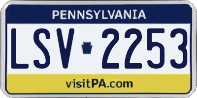 PA license plate LSV2253