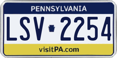 PA license plate LSV2254