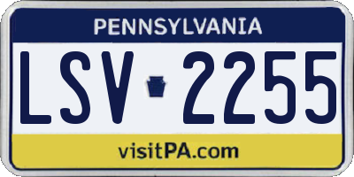 PA license plate LSV2255