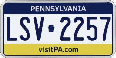 PA license plate LSV2257
