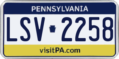 PA license plate LSV2258