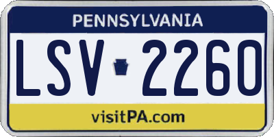 PA license plate LSV2260
